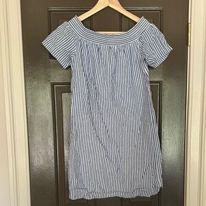 J. Crew Blue and White Striped Dress